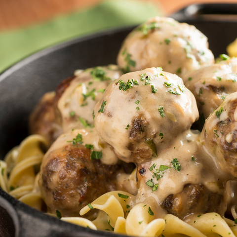 Swedish Meatballs on Pasta