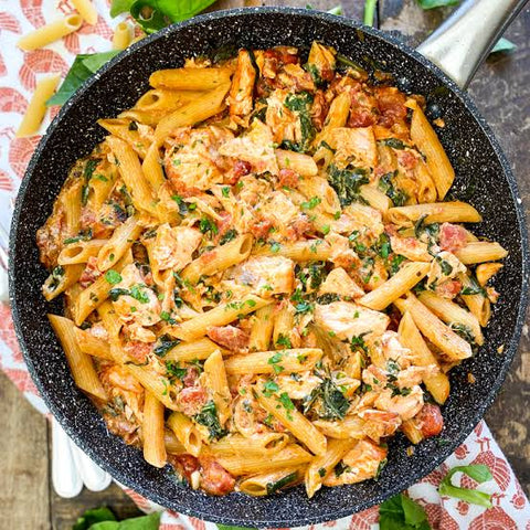 Tuscan Salmon Penne Pasta