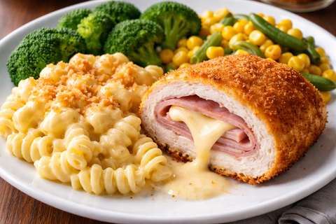 Cordon Bleu with Macaroni Cheese