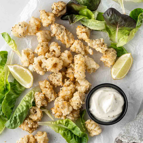 Salt & Pepper Squid with Wedges