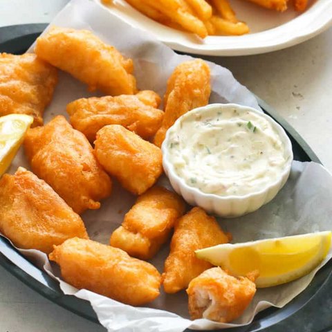 Battered Whiting Bites & Vegetables